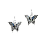 102267, BUTTERFLY FILIGREE ABALONE ACCENT EARRING