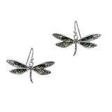 102268, DRAGONFLY FILIGREE ABALONE ACCENT EARRING