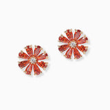 102287, FLOWER CUBIC ZIRCONIA STUD EARRING