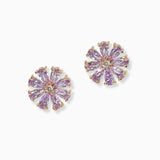 102287, FLOWER CUBIC ZIRCONIA STUD EARRING