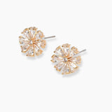102287, FLOWER CUBIC ZIRCONIA STUD EARRING