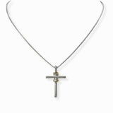 102299, 14K GOLD PLATED, CROSS DESIGNER INSPIRED PENDANT NECKLACE