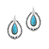 102305, WESTERN TEARDROP WITH NAVAJO BEADED EARRING