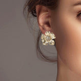 102340, FLOWER METAL STUD EARRING