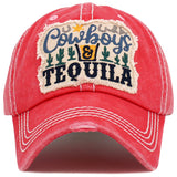 102359, "COWBOY & TEQUILA" WASHED VINTAGE BALL CAP
