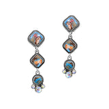 102474, WESTERN TURQUOISE STONE DANGLE EARRING