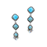 102474, WESTERN TURQUOISE STONE DANGLE EARRING