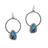 102478, WESTERN GEOMETRIC TURQUOISE STONE DANGLE EARRING