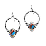 102479, WESTERN CROSS TURQUOISE STONE DANGLE EARRING