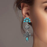 102485, WESTERN CROSS DROP DANGLE EARRING