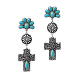 102485, WESTERN CROSS DROP DANGLE EARRING