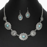 102521, WESTERN CONCHO TURQUOISE STONE NECKLACE