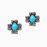 102587, WESTERN CROSS STUD EARRING