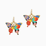 102589, BUTTERFLY ENAMEL DANGLE EARRING