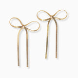 102664, RIBBON BOW SNAKE CHAIN EARRING