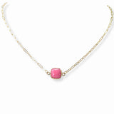 103234, GEOMETRIC SEMI PRECIOUS STONE NECKLACE