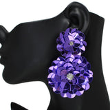 105444, SEQUIN FLOWER DANGLE EARRING