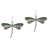 106278, DRAGONFLY ABALONE ACCENT DANGLE EARRING