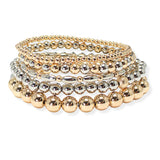 106993, MULTI LAYERED BALL BEADED STRETCH BRACELET