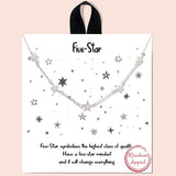 79694, FIVE STAR STAION NECKLACE/RHODIUM DIPPED