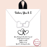 79752, "SISTER, YOU & I" HEARTS NECKLACE
