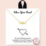 79754, "FOLLOW YOUR HEART" ARROW PIERCED HEART NECKLACE