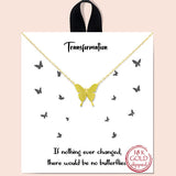 79793, "TRANSFORMATION" BUTTERFLY NECKLACE/RHODIUM DIPPED