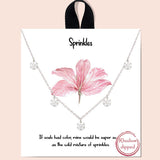 79795, "SPRINKLES" FIVE ROUND PAVE STATION NECKLACE/18K GOLD DIPPED