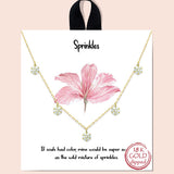 79795, "SPRINKLES" FIVE ROUND PAVE STATION NECKLACE/18K GOLD DIPPED
