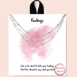 80673, "FEELINGS" THREE DELICATE CHAIN LAYERED NECKLACE