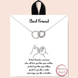 80678, "BEST FRIEND" TWO CIRCLE INTERTWINED NECKLACE