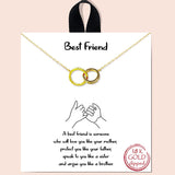 80678, "BEST FRIEND" TWO CIRCLE INTERTWINED NECKLACE
