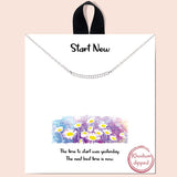 80681, "START NEW" PAVE CZ CURVED BAR NECKLACE