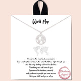 81082, WORLD MAP DAINTY NECKLACE/18K GOLD DIPPED