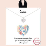 81092, DAINTY HEART CUBIC ZIRCONIA NECKLACE