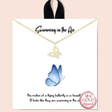 81093, DAINTY BUTTERFLY CUBIC ZIRCONIA NECKLACE