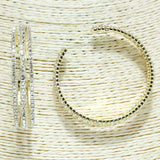 81299, RHINESTONE HOOP EARRING 2"