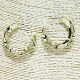 81318, HAMMERED METAL HOOP EARRING