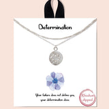 81985, "DETERMINATION" DAINTY LAYERED NECKLACE/RHODIUM DIPPED