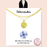 81985, "DETERMINATION" DAINTY LAYERED NECKLACE/RHODIUM DIPPED