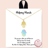 82418, "HELPING HANDS" DAINTY CHARM NECKLACE