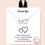 82456, "BESIDE YOU" TWO HEART INTERTWINED NECKLACE