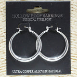 82483, ROUND HOLLOW HOOP EARRING 1.25"