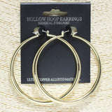82488, ROUND HOLLOW HOOP EARRING 2.5"