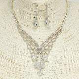 82627, CRYSTAL RHINESTONE NECKLACE SET