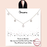82735, "DREAMS" DAINTY STAR & CUBIC ZIRCONIA NECKLACE