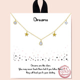 82735, "DREAMS" DAINTY STAR & CUBIC ZIRCONIA NECKLACE