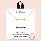 82743, "BLESSED" DAINTY ARROW NECKLACE