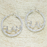 82917, "GLAM" CRYSTAL RHINESTONE HOOP EARRING
