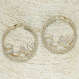 82917, "GLAM" CRYSTAL RHINESTONE HOOP EARRING